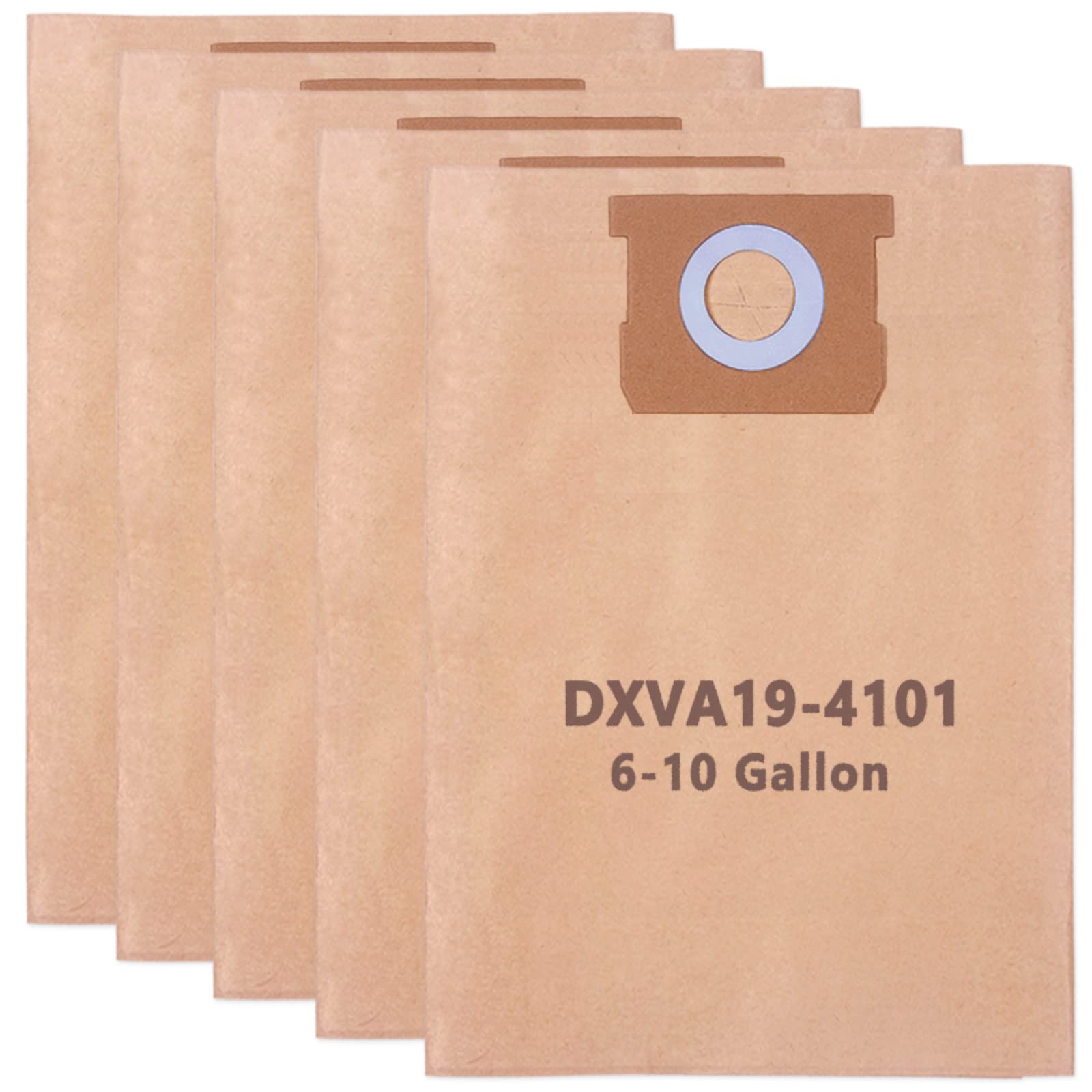 5 Pack DXVA19-4101 Replacement Filter Bags for DEWALT 6-10 Gallon Wet/Dry Vacuum Models DXV06P, DXV09P, DXV10P, DXV10S