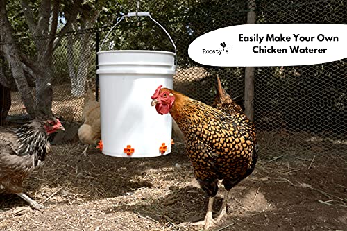 Roosty's® DIY Chicken Waterer Kit x12 - Horizontal Chicken Waterer Nipples, Easy Installation Chicken Watering System, Chicken Water Feeder, Chicken Nipples, Automatic Poultry Waterer with Drill Bits