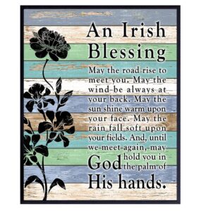 may the road rise to meet you irish blessing wall decor - irish decor - irish quotes wall decor - positive inspirational quotes poster sign decorations - sayings for wall decor - uplifting gifts