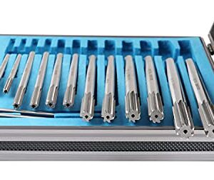 Accusize Industrial Tools Over and Under Sizes 0.1240'' Thru 0.5010'' HSS M2 Premium Chucking Reamer Set, Right Hand Cut, 14pcs/Set, 5528-SX00