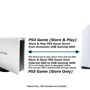 Avolusion PRO-5X Series 6TB USB 3.0 External Gaming Hard Drive for PS5 Game Console (White) - 2 Year Warranty