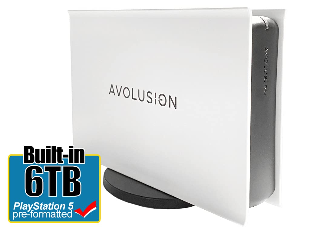 Avolusion PRO-5X Series 6TB USB 3.0 External Gaming Hard Drive for PS5 Game Console (White) - 2 Year Warranty