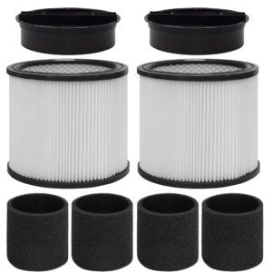 asheviller 90304 replacement filter with lid, compatible with shop-vac 90304, 90350, 90333, shop vac 903-04-00, 9030400, 90595, 5 gallon up wet/dry vacuum cleaners, 2pack
