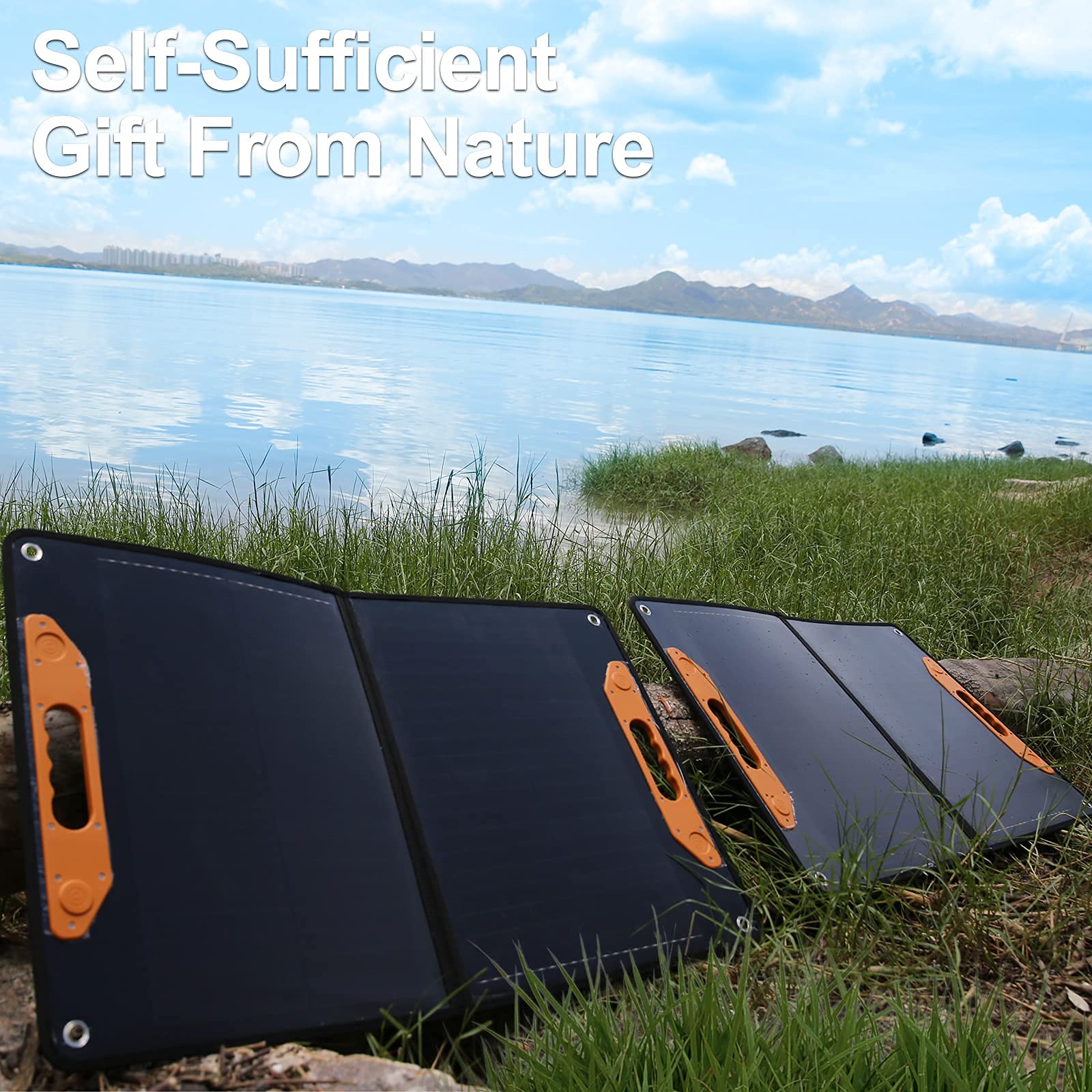 60W Foldable Solar Panel Monocrystalline,Aguei Solar Charger for Power Station,12V Battery,Solar Generator with Adjustable Kickstand and 3 USB for Outdoor Camping Vanlife RV Off Grid