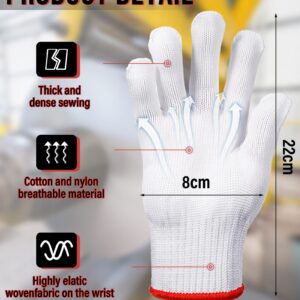 SATINIOR 36 Pairs Hand Work Gloves White Cotton Liners Gloves Safety Work Gloves Liners Men Women Cotton BBQ Gloves (Red Edging), One Size