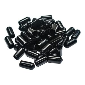 50pcs vinyl flexible end caps, rubber end caps, black bolt screw thread protector safety cover (1/4 inch 6.5 mm)