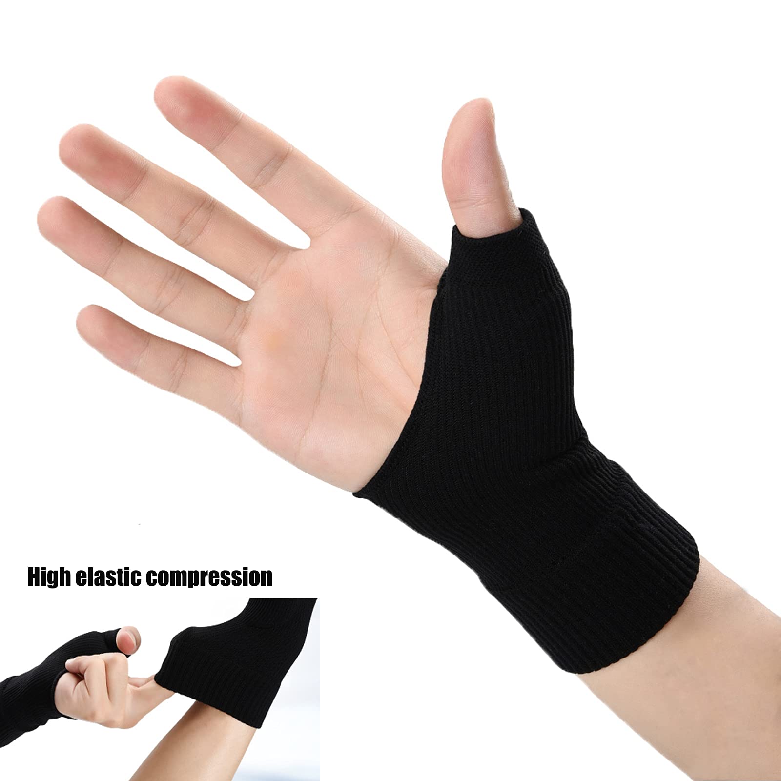 Wrist Thumb Support Compression Gloves (1 Pair), Breathable Wrist Brace Compression Sleeves with Soft Gel Pads for Tendonitis, Arthritis, Carpal Tunnel Splint for Relieve Hand Wrist Thumb Joint Pain