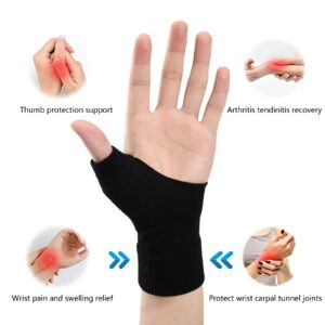 Wrist Thumb Support Compression Gloves (1 Pair), Breathable Wrist Brace Compression Sleeves with Soft Gel Pads for Tendonitis, Arthritis, Carpal Tunnel Splint for Relieve Hand Wrist Thumb Joint Pain