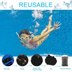FUNTEKS 3.1 Lbs Pool Filter Balls Eco-Friendly Fiber Filter Media for Swimming Pool Above Ground Pool Hot Tubs Filters Alternative to Sand(Equivalent to 110 Lbs Filter Sand)