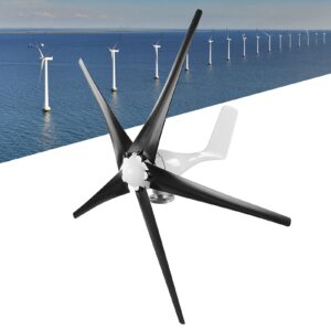 Windmill Generator, 5 Blade Small Wind Turbines Kit, Industrial Energy Equipment, for Boats Terraces Cabins Mobile Houses Charging 1600W(48v-black), Dynamo