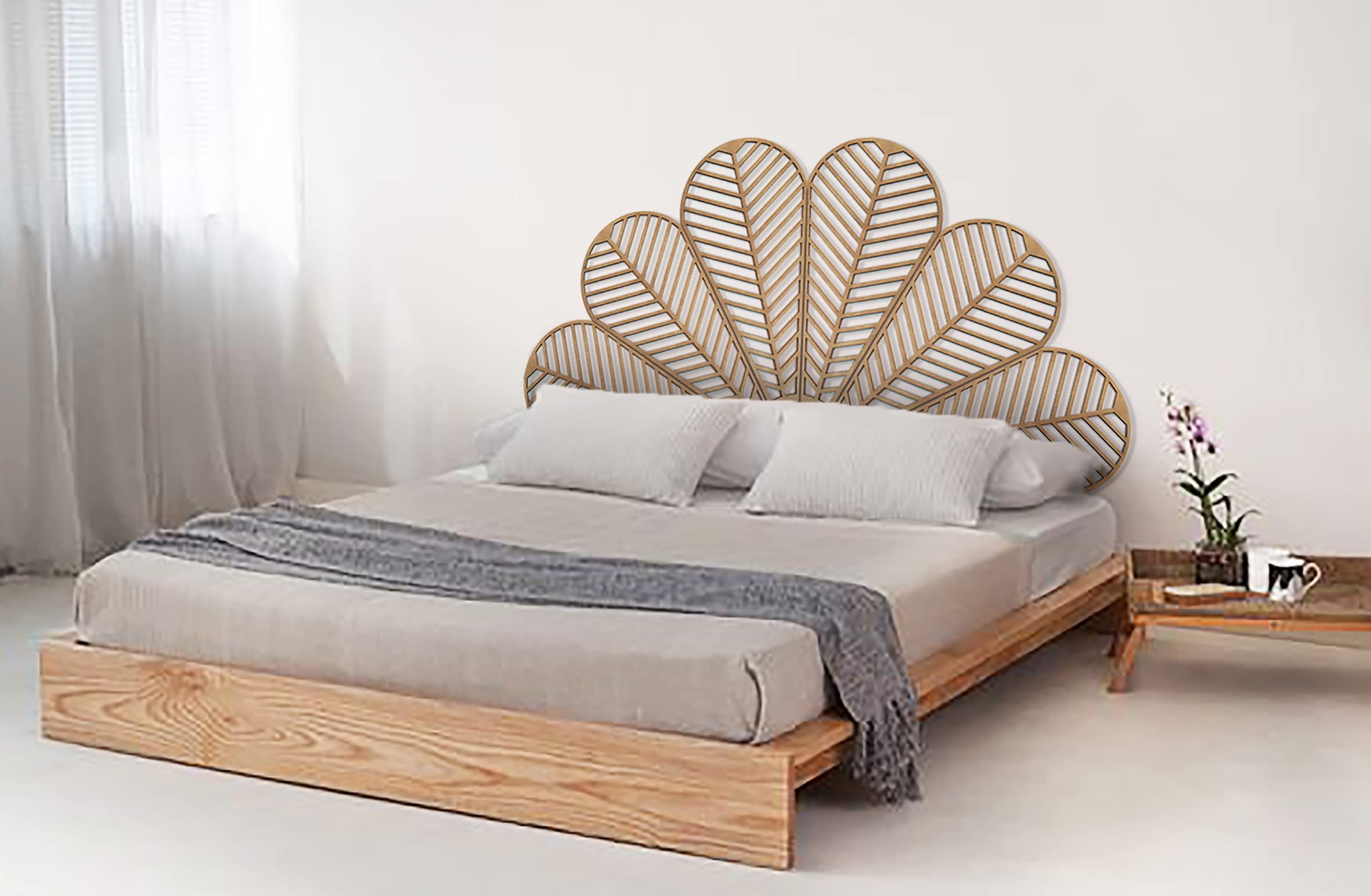 Wooden Art Headbord - All sizes - Natural Wood - Handmade - Home Decor - Bed Board - Bed Frame - Arch Headbord (USA - King 193 x 96,5 cm (75.98" x 37.99"))