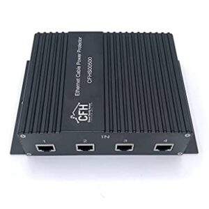 Ethernet 4-Port Gigabit (Non-POE) Surge Protector Kit with 4 CAT 6a Jumper Cables and Ground Wire