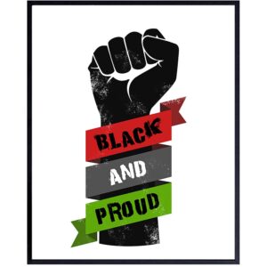 African American Wall Art - Black Art - African American Flag - Black Lives Matter Sign Poster - Black Pride - Black Culture - Civil Rights Afro American Wall Decor - Motivational Gift for Men, Women