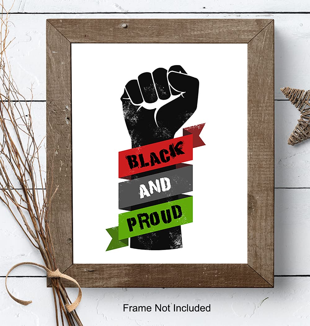 African American Wall Art - Black Art - African American Flag - Black Lives Matter Sign Poster - Black Pride - Black Culture - Civil Rights Afro American Wall Decor - Motivational Gift for Men, Women