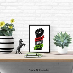 African American Wall Art - Black Art - African American Flag - Black Lives Matter Sign Poster - Black Pride - Black Culture - Civil Rights Afro American Wall Decor - Motivational Gift for Men, Women