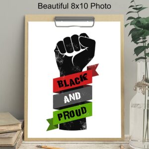 African American Wall Art - Black Art - African American Flag - Black Lives Matter Sign Poster - Black Pride - Black Culture - Civil Rights Afro American Wall Decor - Motivational Gift for Men, Women