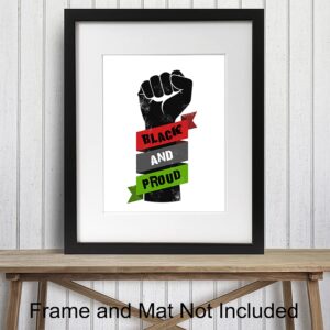 African American Wall Art - Black Art - African American Flag - Black Lives Matter Sign Poster - Black Pride - Black Culture - Civil Rights Afro American Wall Decor - Motivational Gift for Men, Women