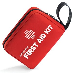 dexmed small first aid kit with professional medical supplies and survival equipment - lightweight, waterproof, and compact medical kit for home, travel, camping, hiking, car, office