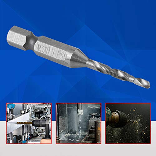 1/4" Hex Drill Tap Drill, M3 HSS Combination Hex Shank Drill & Tap, Power Tool Part Drill Bit for Aluminum Soft Metal