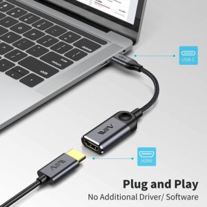 IVIIN USB C to HDMI Adapter 4K Cable, Type-C to HDMI Adapter for Thunderbolt 3, Portable USB C Adapter, Compatible for iPhone 15, MacBook Pro,Pixelbook,Dell XPS,Samsung Galaxy,Steam Deck,Ipad pro