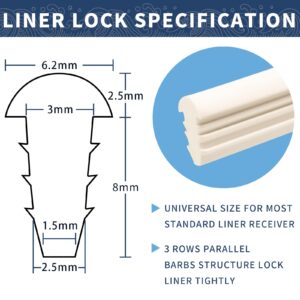 Swimming Pool Liner Locking Strips - 120ft White Pool Bead Wedge Lock Roll, Pliable Plastic Flexible Pool Liner Repair Kit Fit for most Above-Ground & In-Ground Swimming Pool Vinyl Beaded Liners