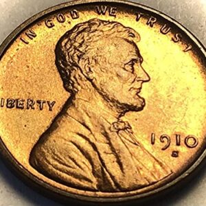 1910 S Lincoln Wheat Cent Red BU Penny Seller Mint State