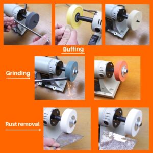 Amacupid Buffing Wheel Kits 3 inch (7 Pieces). for Mini Bench Grinder Electric Dril. Sharpening Knives Rust Removal Polishing.for Home DIY Grinding Polishing. Valentine Father's Day Gifts