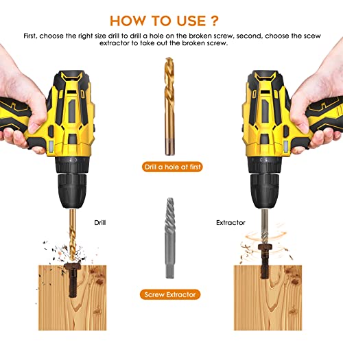 ENTAI 49-Piece Bolt Extractor Screw Extractor Set, with 13-Piece Bolt Extractor Set, 16-Piece Drill Bit Set, 19-Piece Multi-Spline Screw Extractor Set and 1-Piece Extension, Solid Carrying Case