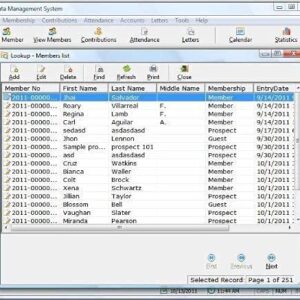 Membership Manage Professional; 100,000 Member Database Tracking and Management Software; Multiuser License Win Only