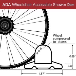 Frantie 67 Inch Collapsible Shower Threshold Water Dam, Ideal for Wheelchair Accessible Silicone Shower Barrier Water Stopper Retention System Dry and Wet Separation for ADA Shower Bathroom (5.5ft)