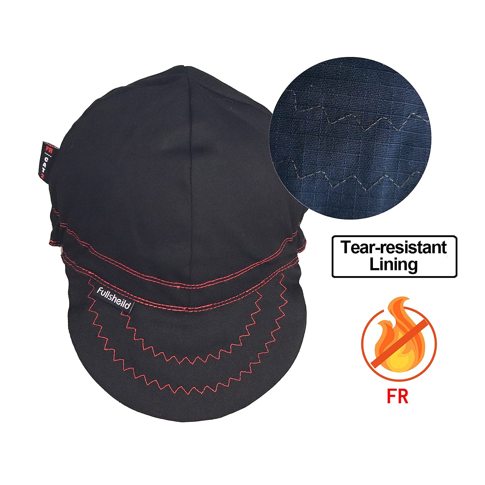 Fullsheild Cotton FR Neck Gaiter Welding Cap Set Flame Resistant 12 CAL Face Muffler Cover with Weld Hats for Welder Automotive Working