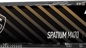 MSI SPATIUM M470 PCIe 4.0 NVMe M.2 1TB Internal SSD PCIe Gen4 NVMe 1.3 3D NAND 3300 TBW (SPATIUM M470 PCIe 4.0 NVMe M.2 1TB)