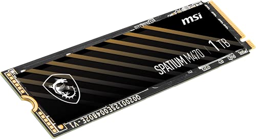 MSI SPATIUM M470 PCIe 4.0 NVMe M.2 1TB Internal SSD PCIe Gen4 NVMe 1.3 3D NAND 3300 TBW (SPATIUM M470 PCIe 4.0 NVMe M.2 1TB)