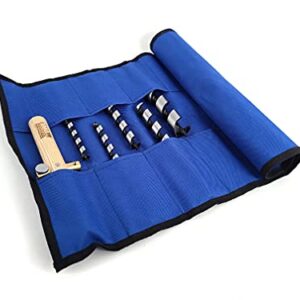 Woodowl BCH-Set 6-Piece Bushcraft Survival Auger Kit with T-Handle and 5 Auger Bits in Tool Roll