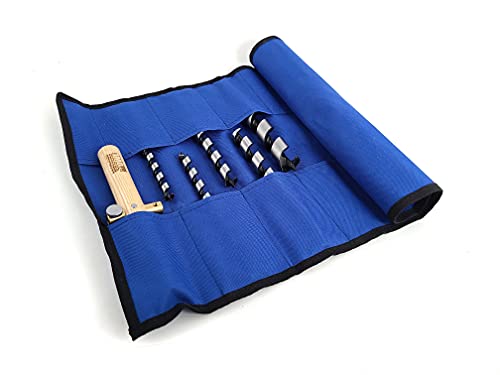 Woodowl BCH-Set 6-Piece Bushcraft Survival Auger Kit with T-Handle and 5 Auger Bits in Tool Roll