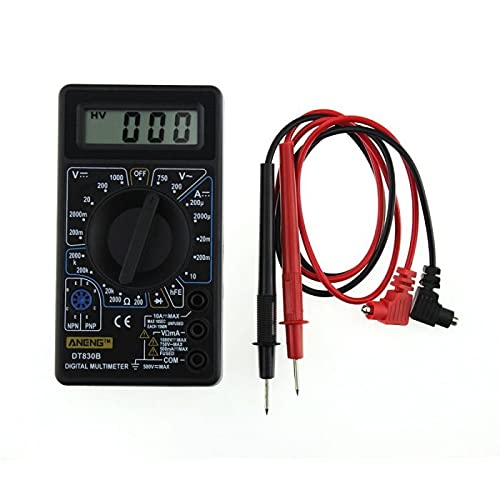 White Deer Multimeter, DT-830B Amp Volt Ohm Tester Ammeter Voltmeter Multifunctional Portable LCD Digital Ohmmeter Meter Electricians Tools( Black)