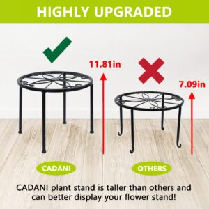 CADANI 4-Pack Decent Metal Plant Stands, Anti-Rust Iron Flower Pot Stand, Heavy Duty Plant Pot Shelf, Decoration Racks for Home Indoor and Outdoor