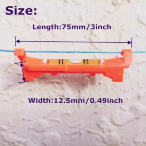 5Pcs Hanging Line Level String levels Tools Used for Layout Brick Working, Site lining, Flooring Decking, Ground, Shed Base, Backyard, Fence, Pier Drainage Slopes Etc. (Red, Set B)