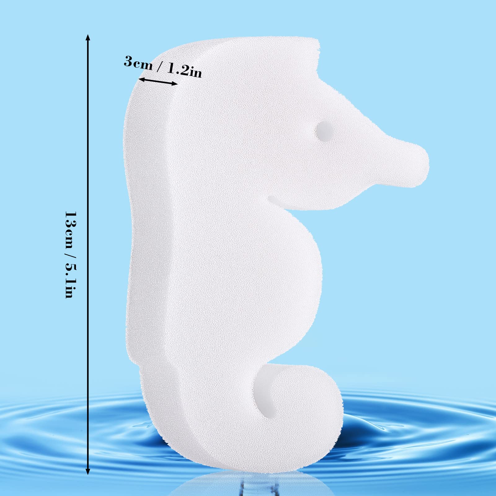 Remerry 40 Pieces Oil Absorbing Sponge Seahorse Shape Hot Tub Cleaning Sponge Floating Sponge for Swimming Pool, Spa, Hot Tub Supplies