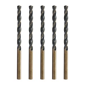 ohamtes 7mm reduced shank twist drill bits high speed steel hss 4341 for iron/copper/plastic/aluminum plates/metal materials, round shank, double edge, 5 pcs