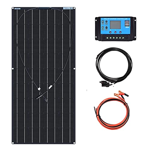 Socentralar Flexible Solar Panel Kit 100Watt 12V Solar Panel System with 12V24V 10A Controller ,Extension Cable Used in Cars,RV, Boats Trailer Outdoor