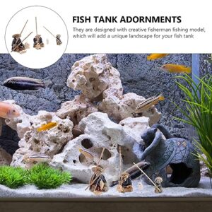 Cabilock Car Accessories Car Decor Car Decor 3pcs Fisherman Figurines Chinese Sitting Fishing Garden Statue Chinese Elder Statue Landscape Micro Bonsai Terrarium Aquarium Ornaments for Car Decor