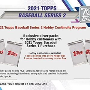 2021 Topps Series 2 Baseball Factory Sealed Hobby Box 24 Packs of 14 Cards. 1 RELIC OR AUTO PER BOX. MASSIVE 344 Cards, Chase rookie cards of an Amazing Rookie Class such as Ke-Bryan Hayes, Jake Cronenworth, Zach McKinstry, Estevan Florial, Shane McClanah
