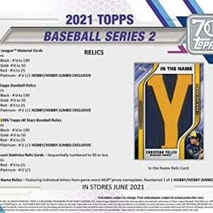 2021 Topps Series 2 Baseball Factory Sealed Hobby Box 24 Packs of 14 Cards. 1 RELIC OR AUTO PER BOX. MASSIVE 344 Cards, Chase rookie cards of an Amazing Rookie Class such as Ke-Bryan Hayes, Jake Cronenworth, Zach McKinstry, Estevan Florial, Shane McClanah