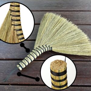 Handmade Turkey Wing Whisk Broom 13inch Asian Thai Feather Duster Natural Grass Dustpan Hand Brush