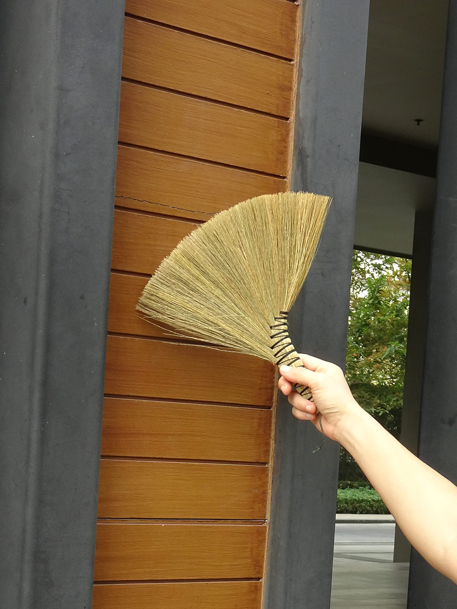 Handmade Turkey Wing Whisk Broom 13inch Asian Thai Feather Duster Natural Grass Dustpan Hand Brush