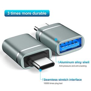 USB C to USB Adapter 3-Pack USB C Male to USB 3.0 Female Adapter Compatibllity for iMac 2021 for iPad Pro 2021 for MacBook Pro 2020 for MacBook Air 2020 and Other Type C or Thunderbolt 3 Devices gray