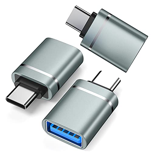 USB C to USB Adapter 3-Pack USB C Male to USB 3.0 Female Adapter Compatibllity for iMac 2021 for iPad Pro 2021 for MacBook Pro 2020 for MacBook Air 2020 and Other Type C or Thunderbolt 3 Devices gray