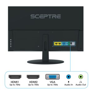 Sceptre IPS 27" LED Gaming Monitor 1920 x 1080p 75Hz 99% sRGB 320 Lux HDMI x2 VGA Build-in Speakers, FPS-RTS Machine Black (E278W-FPT series)