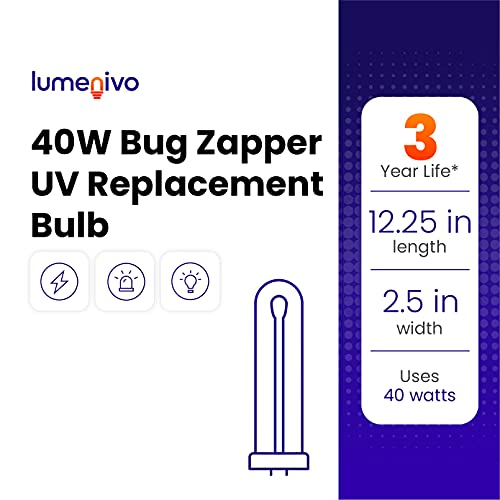 lumenivo 40 Watt Bug Zapper Bulb Replacement for Stinger B4045-4 UVB45 UV Blacklight Replacement Bulb for Bug Zapper Outdoor and Indoor Fly Trap for Home - 1 Bulb